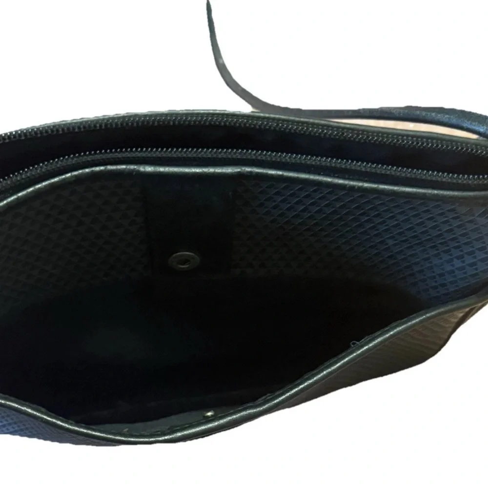 Vintage Liz Claiborne Black & Gray Crossbody Bag 1984 Leather Trim Small Purse - Picture 8 of 8